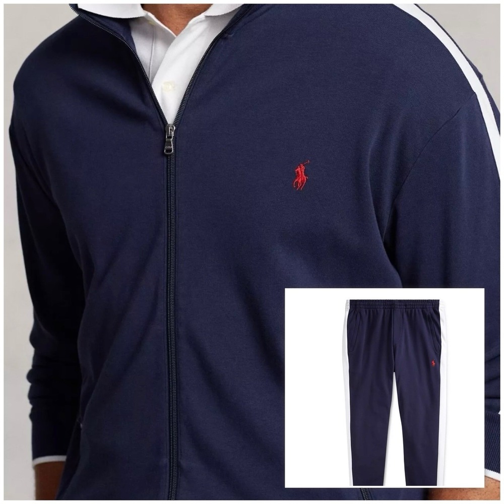 Polo Ralph Lauren Interlock Track Jacket and Pant Set Navy Blue Mens 4XLB